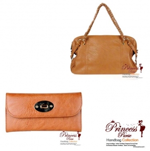 Combo!!Designer Inspired  Faux Leather Handbag. Features Twin Handles w/ gold tone hardware, Zipper Entry and Matching Wallet
